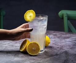 Bottles of water with lemon